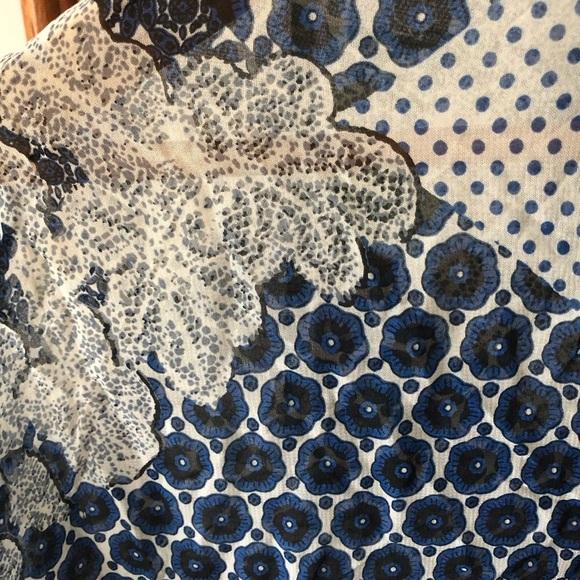 SPLASH Mixed Pattern Sheer button-down blouse - Picture 8 of 12